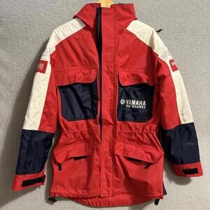 Vintage Yamaha Marine Rain Jacket Red Navy L Men’s